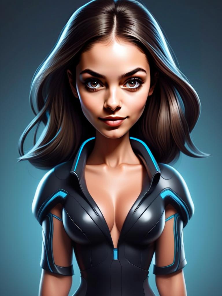 Cyberpunk Woman Portrait with Glowing Accents