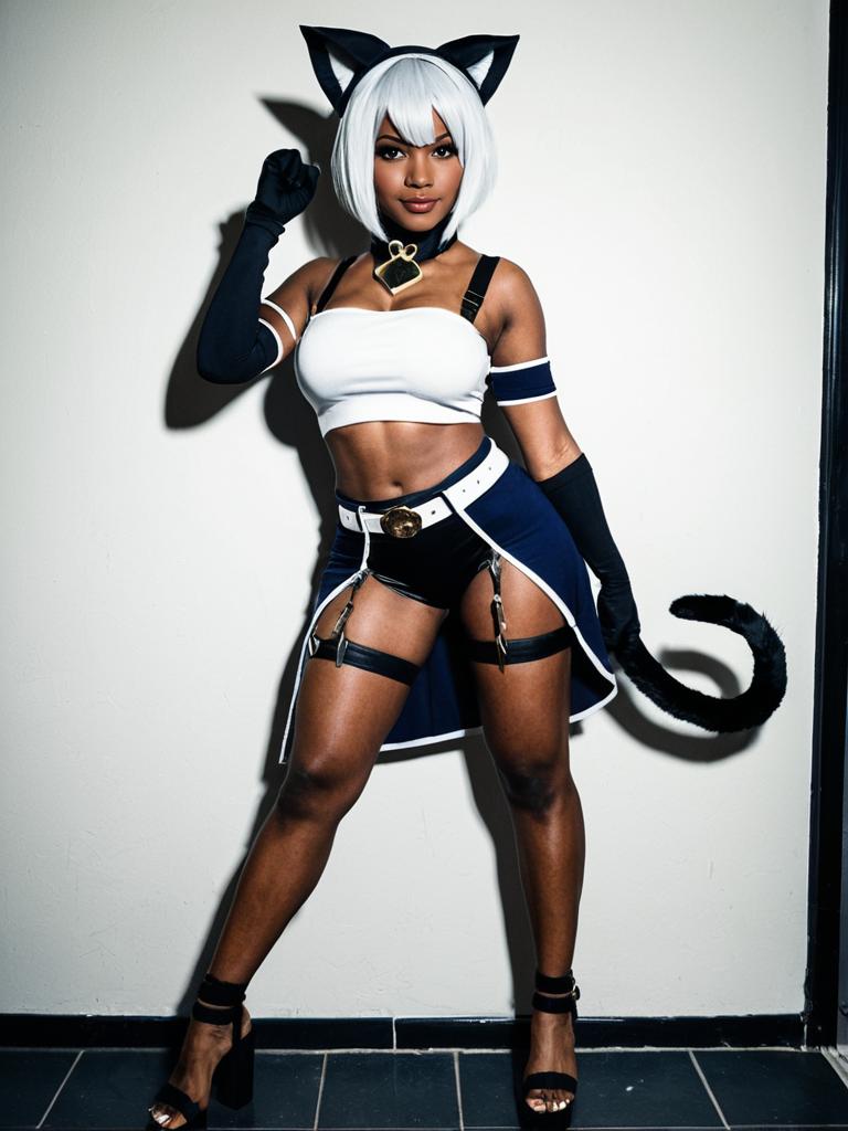 Ms. Fortune Cosplay from Skullgirls by Woman in Stylish Anime-inspired Costume