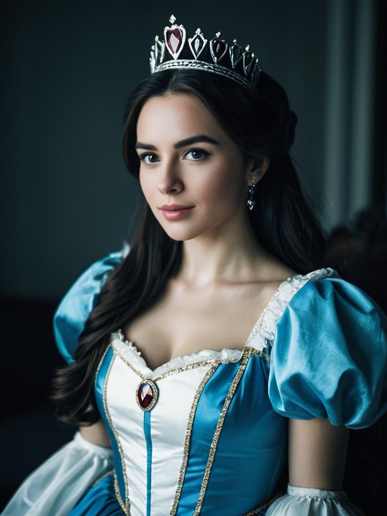 Elegant Woman in Princess Costume Cinematic Realism Portrait