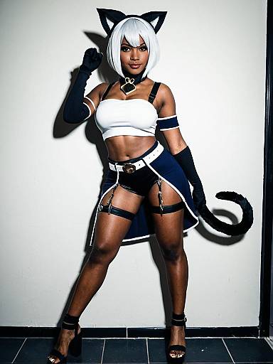 Ms. Fortune Cosplay from Skullgirls by Woman in Stylish Anime-inspired Costume