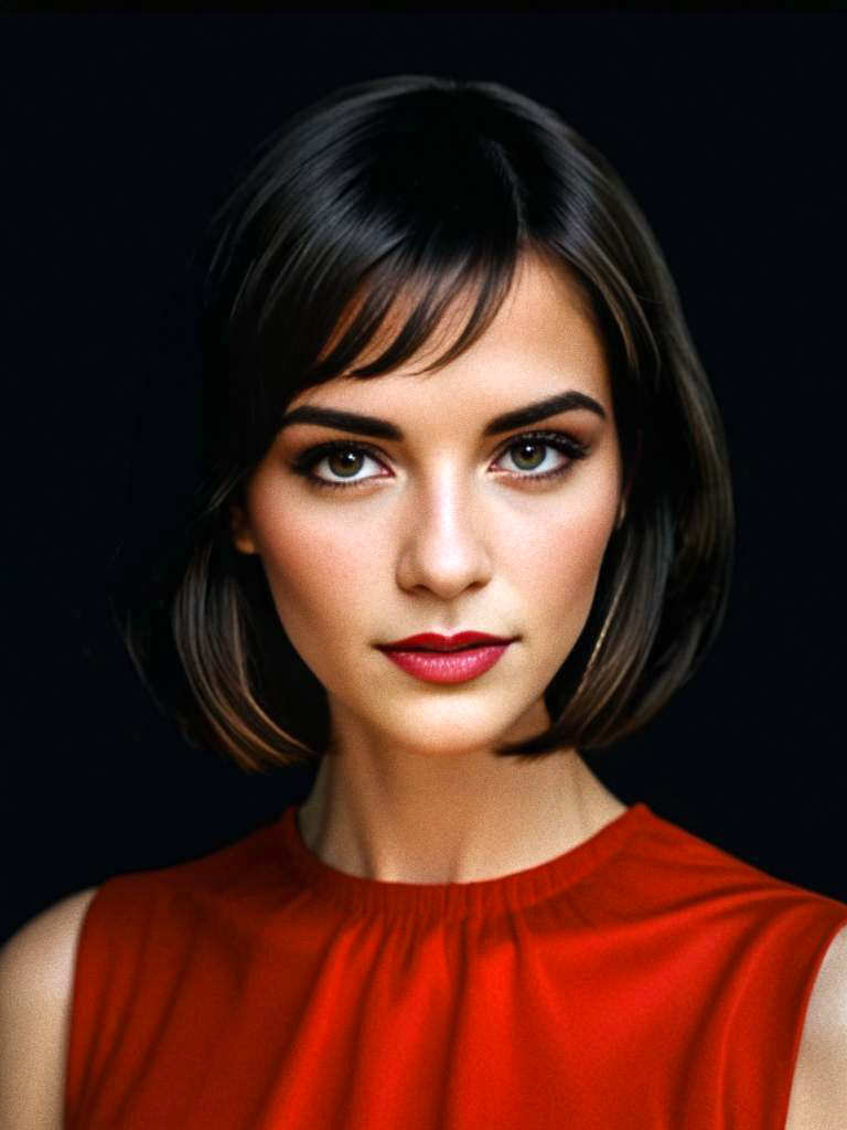 Elegant Woman Portrait with Red Lips