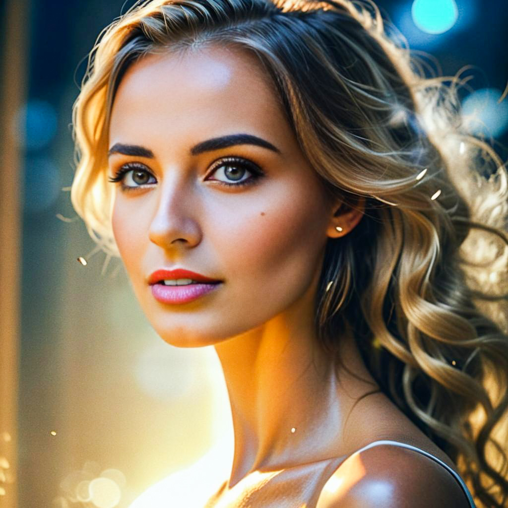 Elegant Woman Portrait in Golden Light