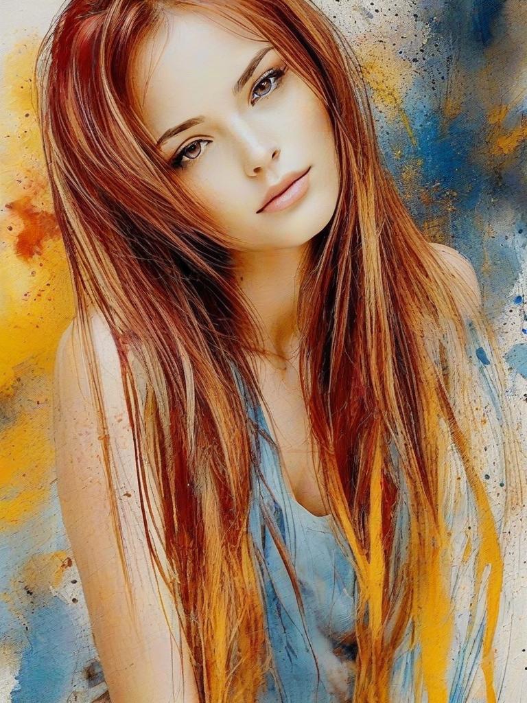 Vibrant Red-Haired Woman Portrait Vibrant Red-Haired Woman Portrait
