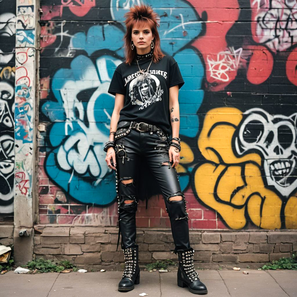 Punk Woman in Graffiti