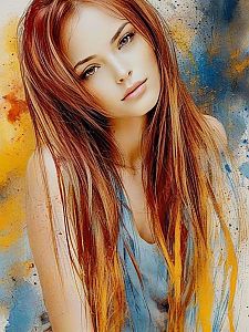 Vibrant Red-Haired Woman Portrait