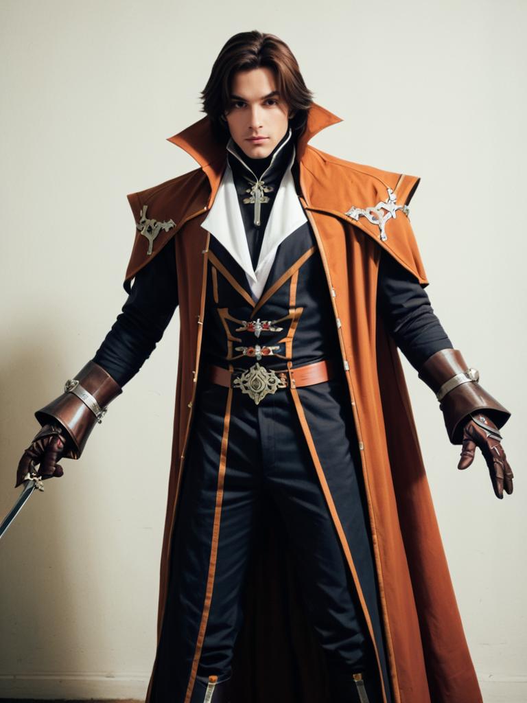 Man in Realistic Castlevania Shaft Cosplay Costume