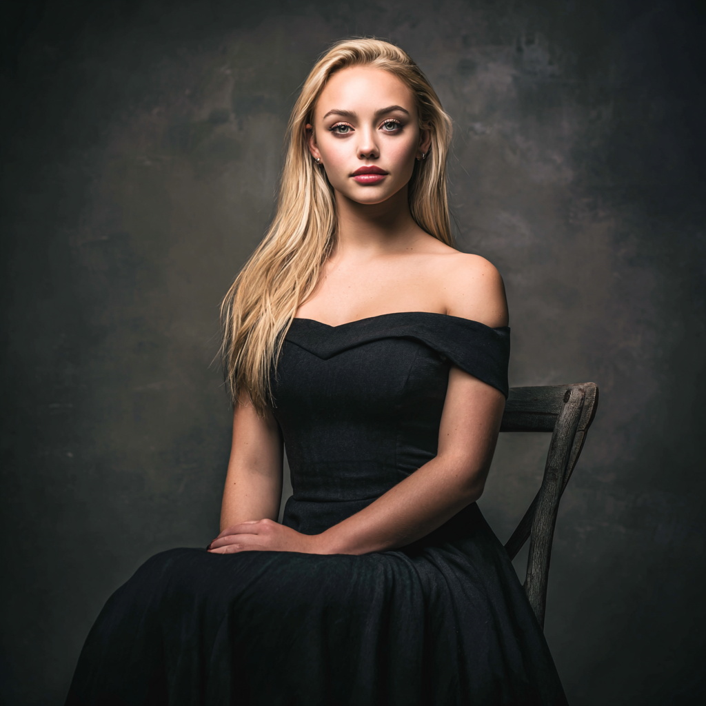 Glamorous Portrait of Woman in Black Gown Glamorous Portrait of Woman in Black Gown