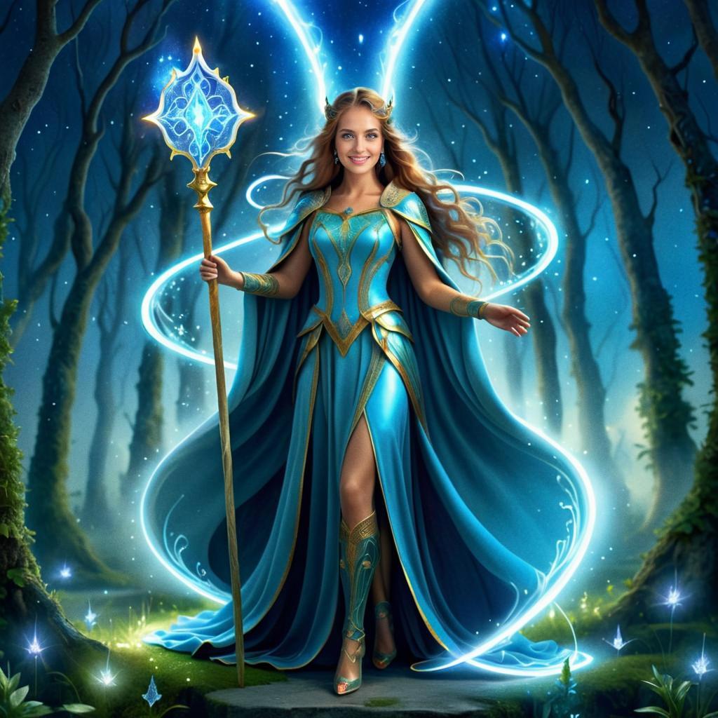 Magical Sorceress in Enchanted Forest