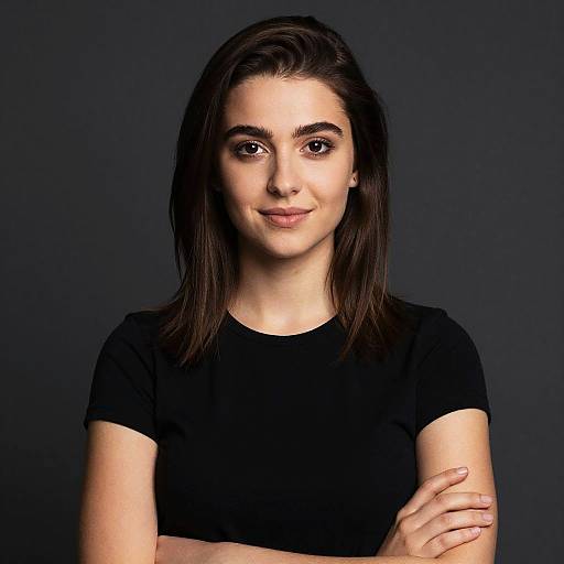 Confident Gen Z Woman Portrait in Black T-Shirt