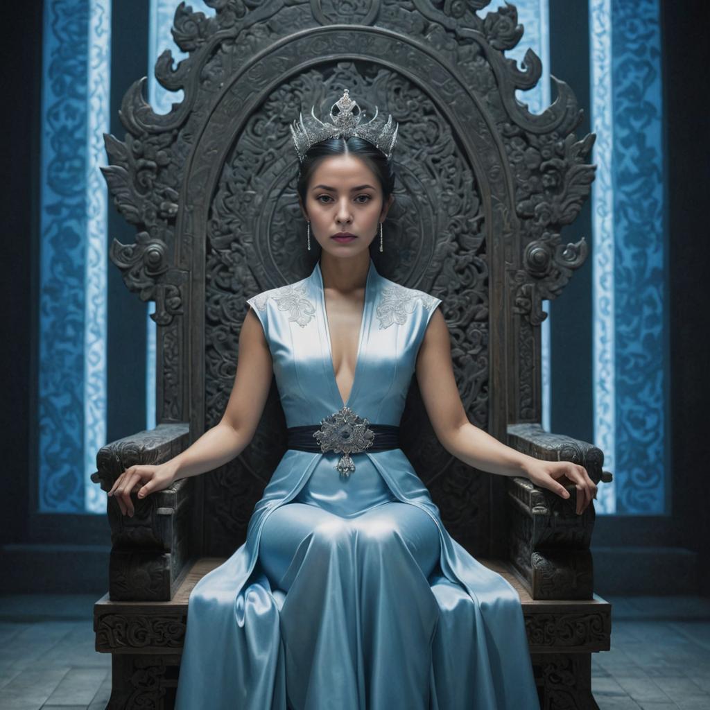 Regal Asian Woman on Throne