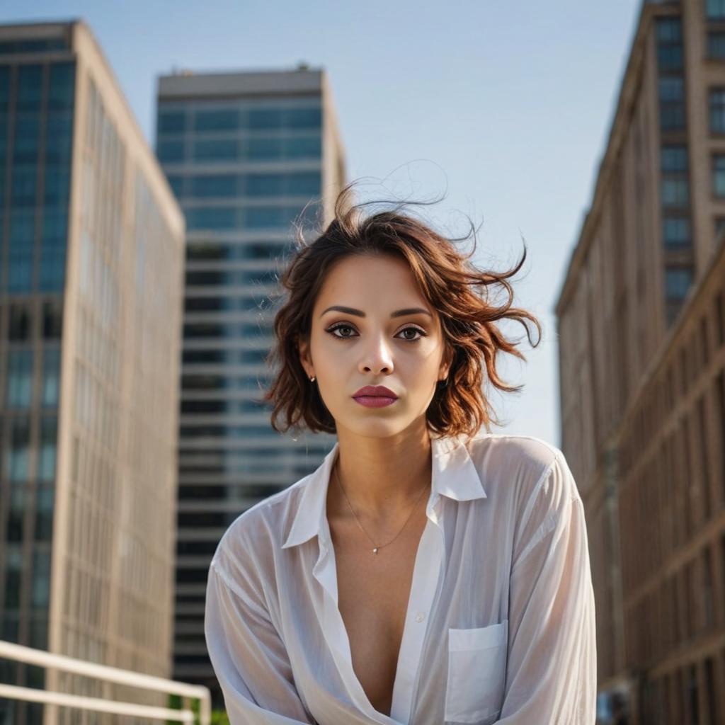 Modern Woman Portrait in Urban Cityscape