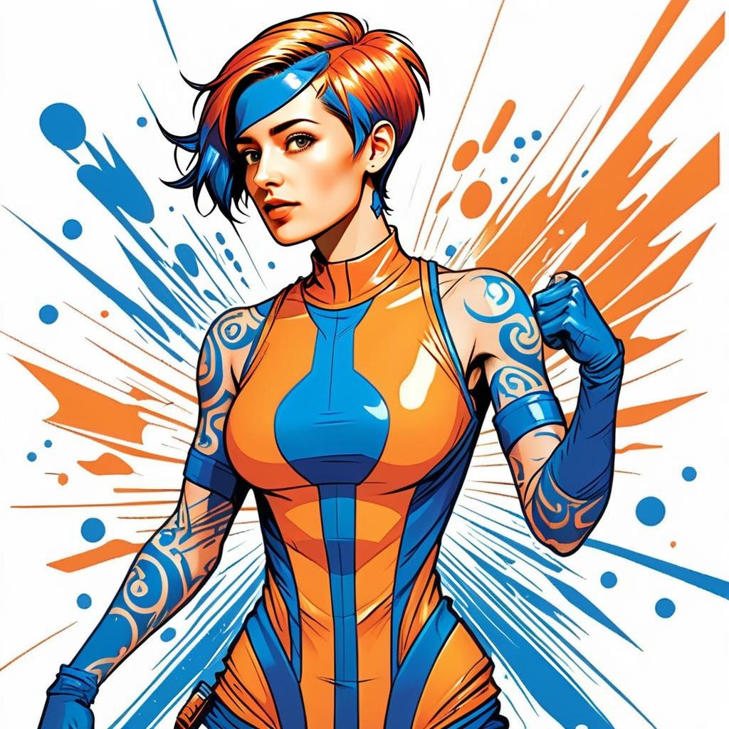 Futuristic Woman in Athletic Outfit