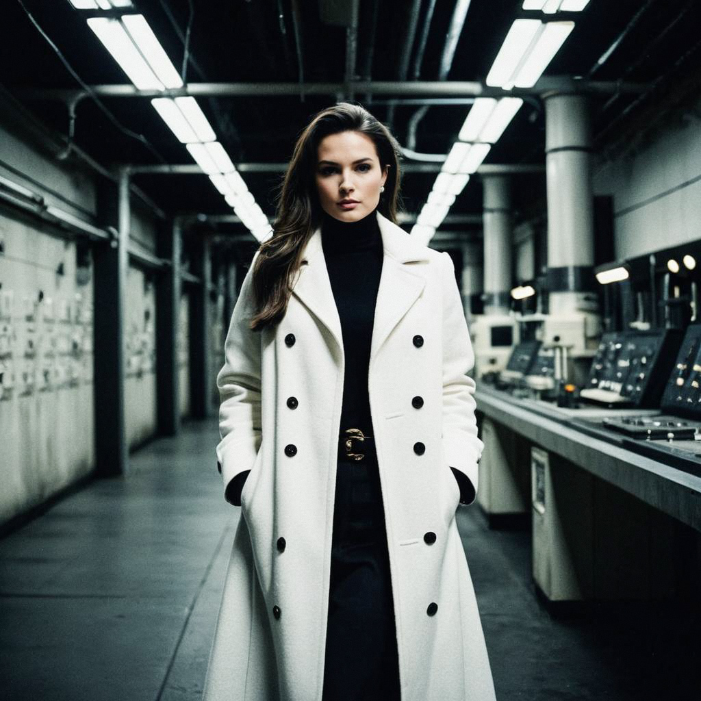 Confident Woman in Modern Control Room Confident Woman in Modern Control Room