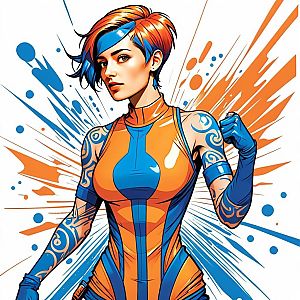 Futuristic Woman in Athletic Outfit