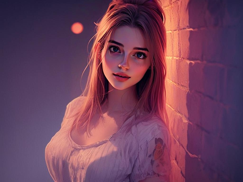 Portrait of a Young Woman with Flowing Hair