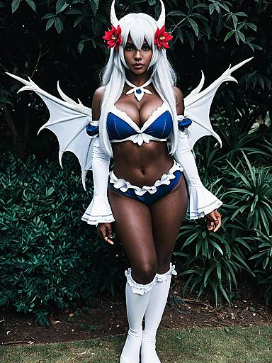 Zooey Granblue Fantasy Cosplay With White Wings and Horns