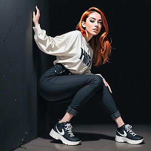 Confident Woman in Urban Fashion