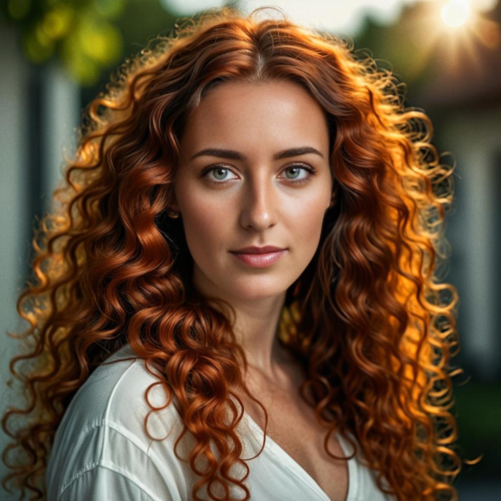 Vibrant Portrait of a Woman with Red Hair