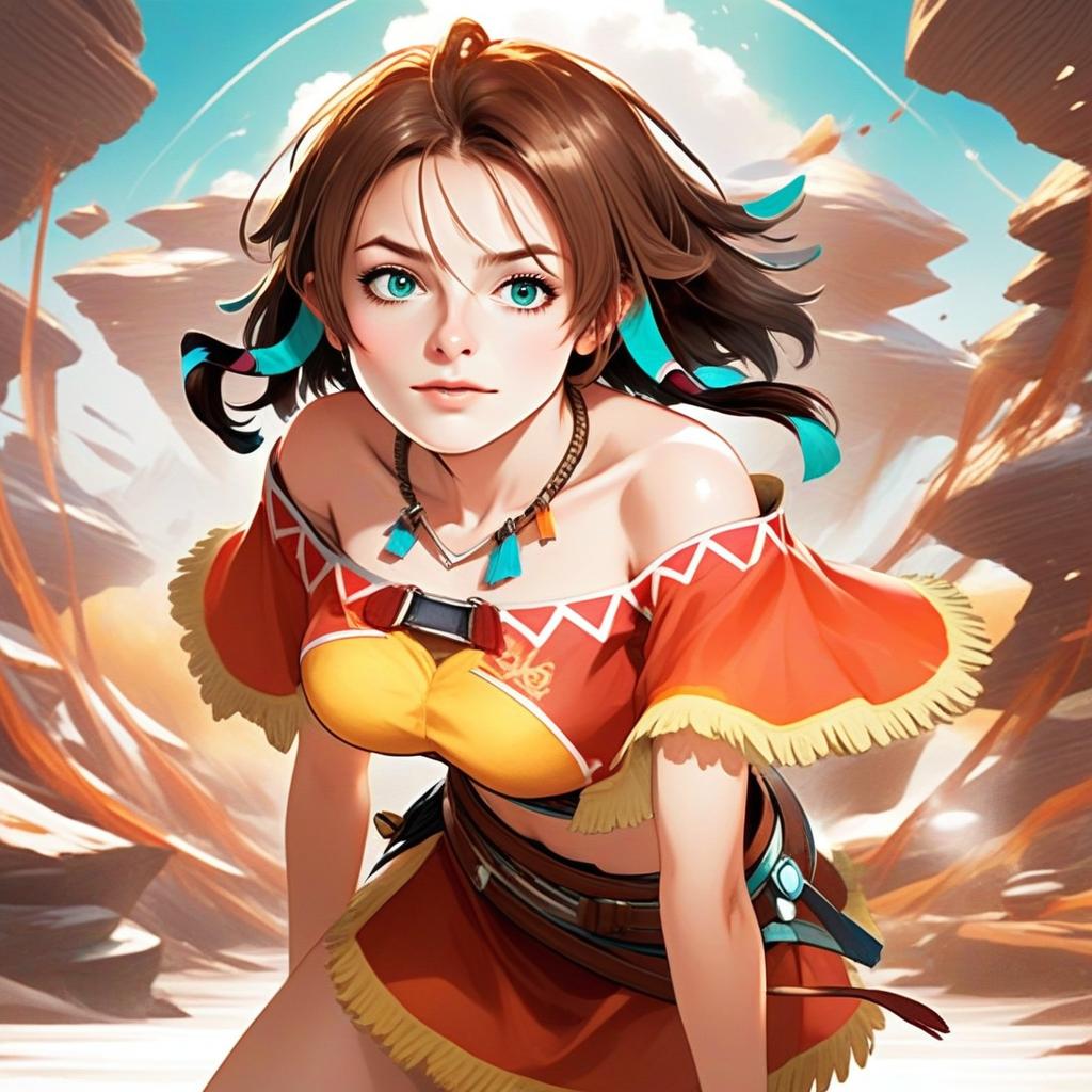 Anime Girl in Colorful Outfit Inspired by Amy Suisei No Gargantia