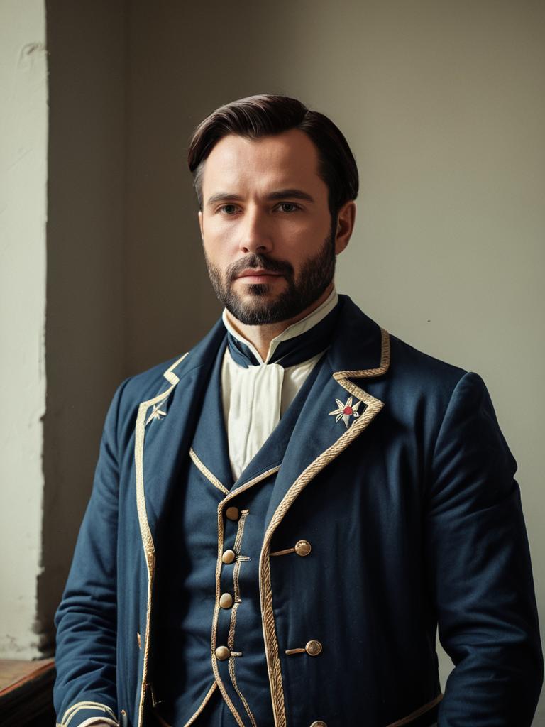 Photorealistic Historical Cosplay Portrait of Man in Grant Military Costume