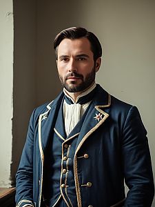 Photorealistic Historical Cosplay Portrait of Man in Grant Military Costume