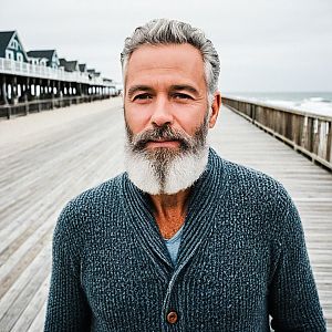Distinguished Man by the Ocean