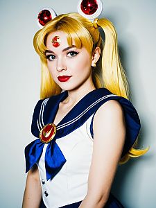 Woman in Sailor Moon Costume Editorial Glamour Cosplay Portrait