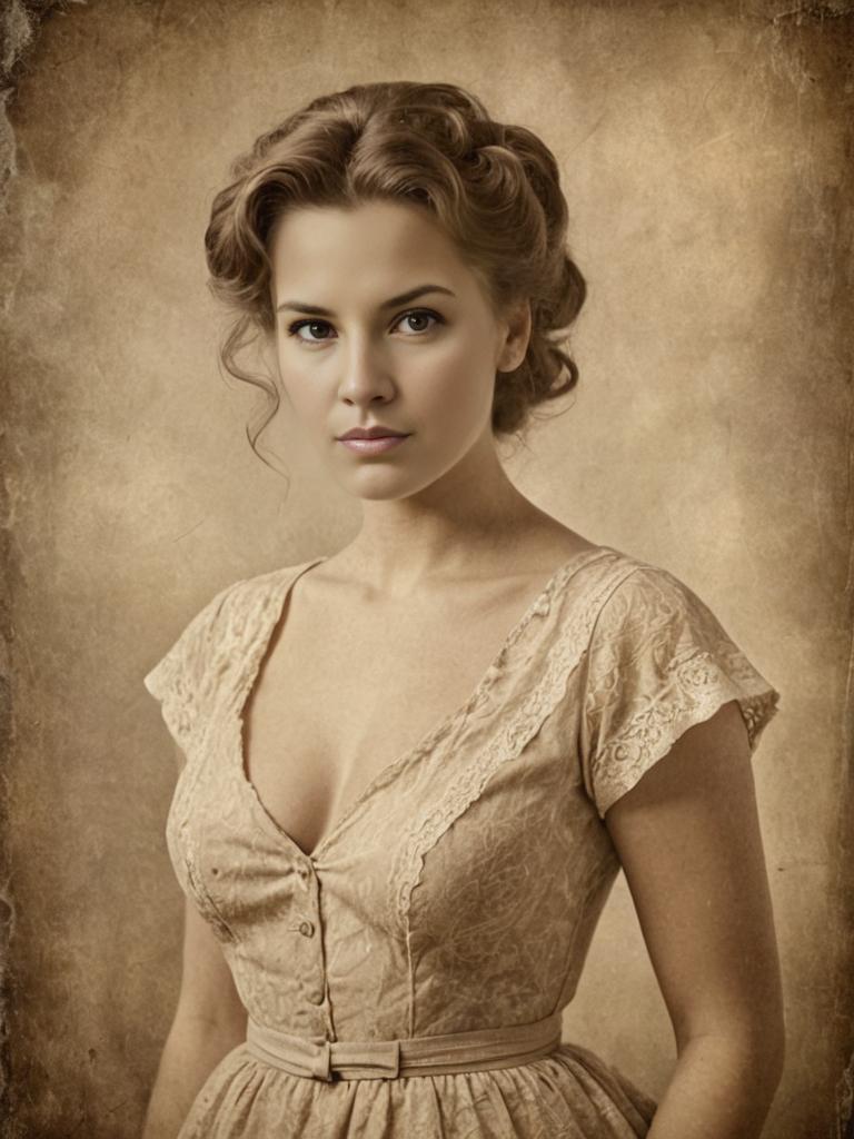 Vintage-style Woman Portrait in Sepia