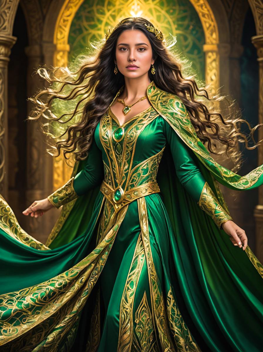 Enchantress Costume in Emerald Green