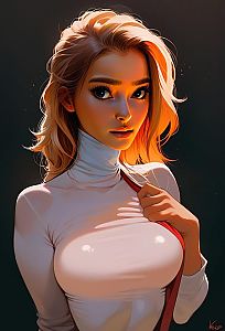 Young Woman Portrait - Anime Style