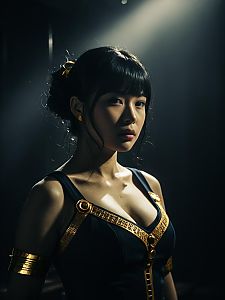 Realistic Shoko Ieiri Cosplay Woman in Dramatic Lighting
