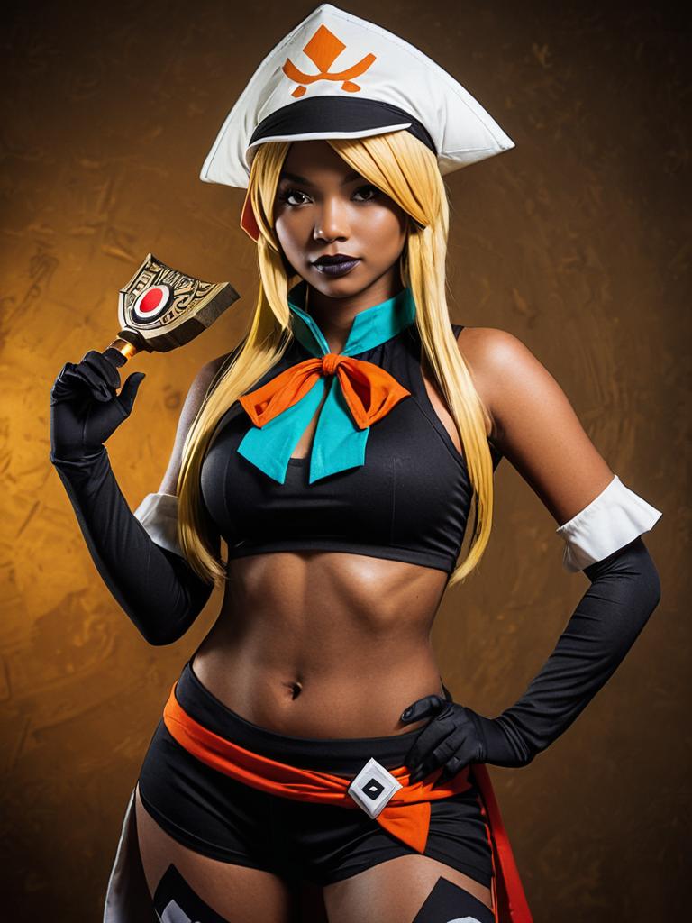 Woman Cosplaying as Ms. Fortune from Skullgirls in Realistic Costume