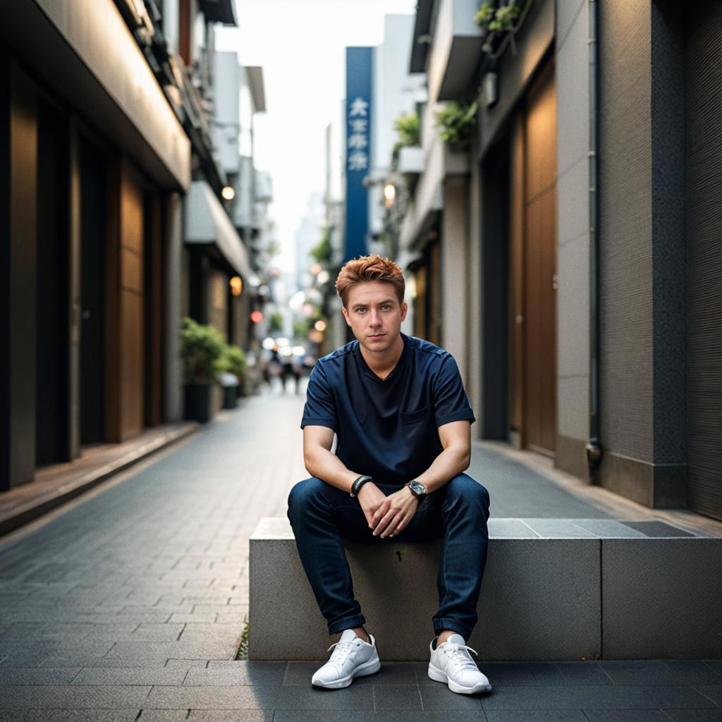 Stylish Young Man in Urban Setting