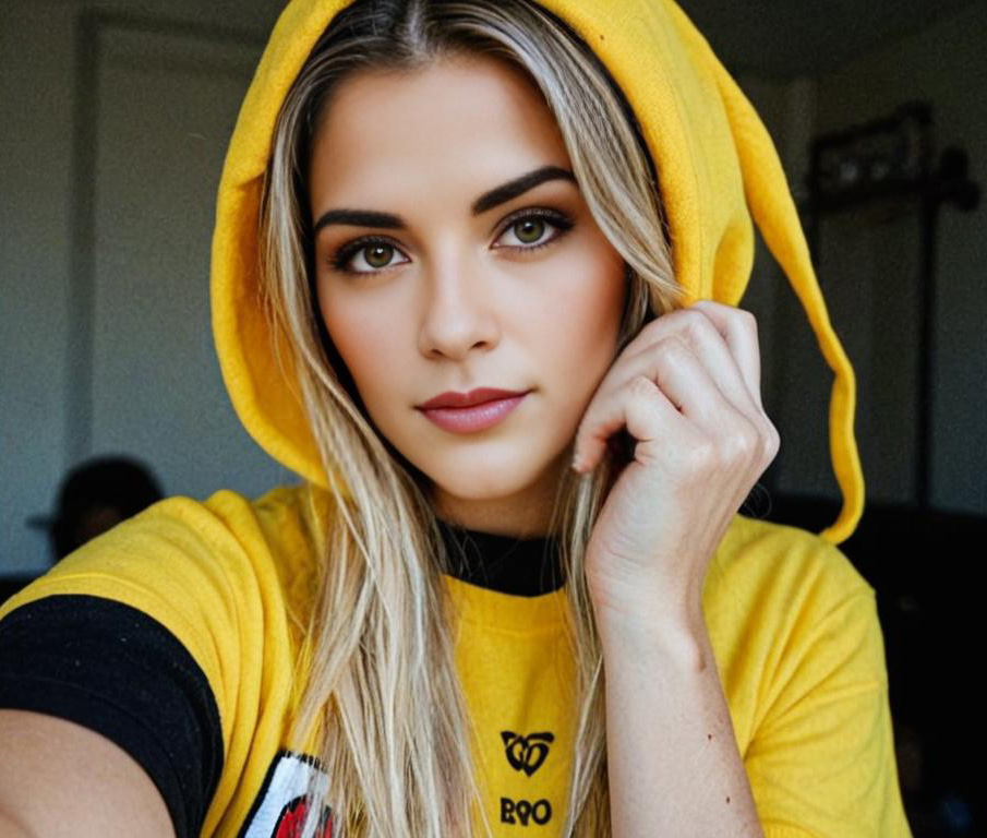 Woman in Yellow Hoodie