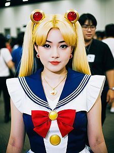 Woman in Sailor Moon Costume at Anime Convention
