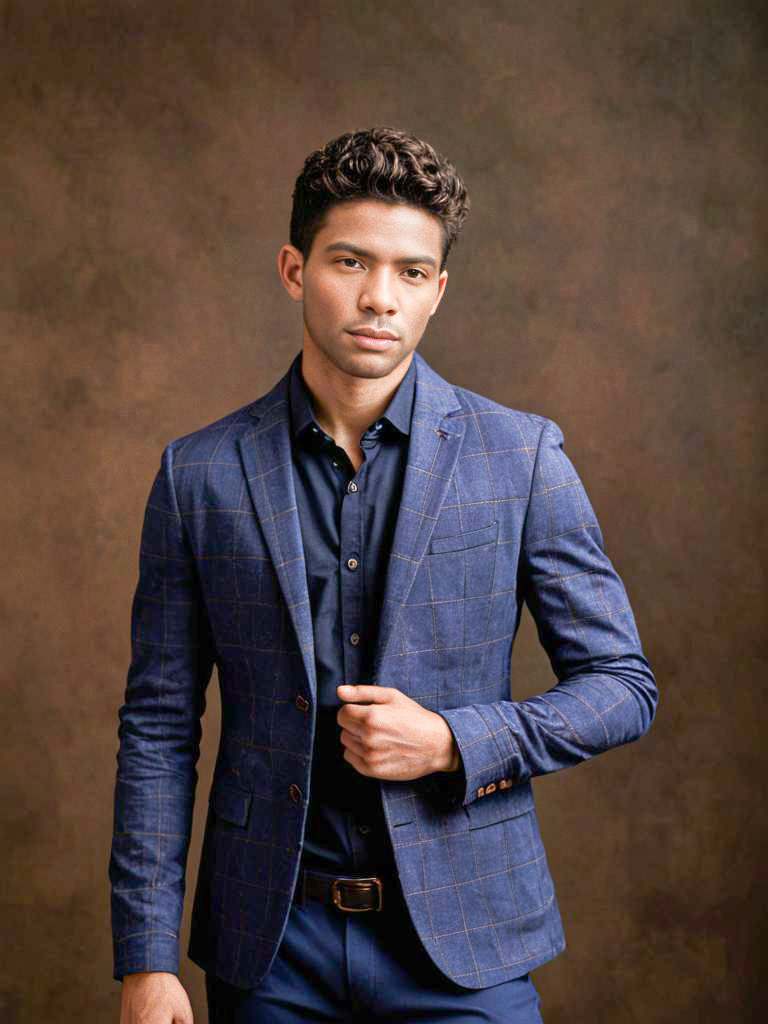 Stylish man in blue blazer portrait