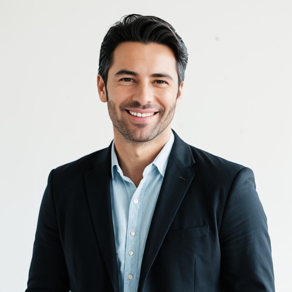 Confident Young Man Smiling in Business Attire