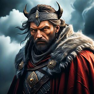 Fierce Medieval Warrior in Fantasy Portrait
