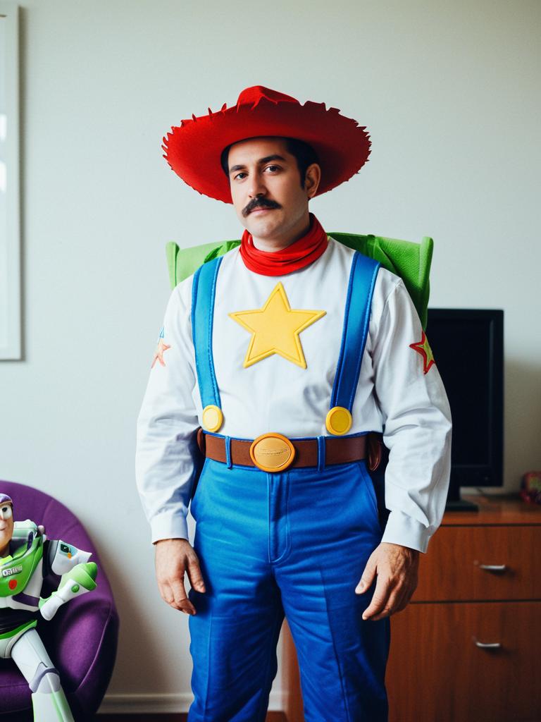 Man in Woody Toy Story Costume Professional Cosplay Editorial Photography
