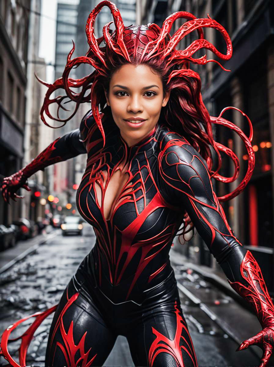 Woman in Realistic Carnage Costume