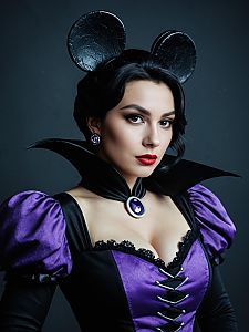 Woman in Disney Villain Costume Photorealistic Detailed Cosplay Studio Portrait