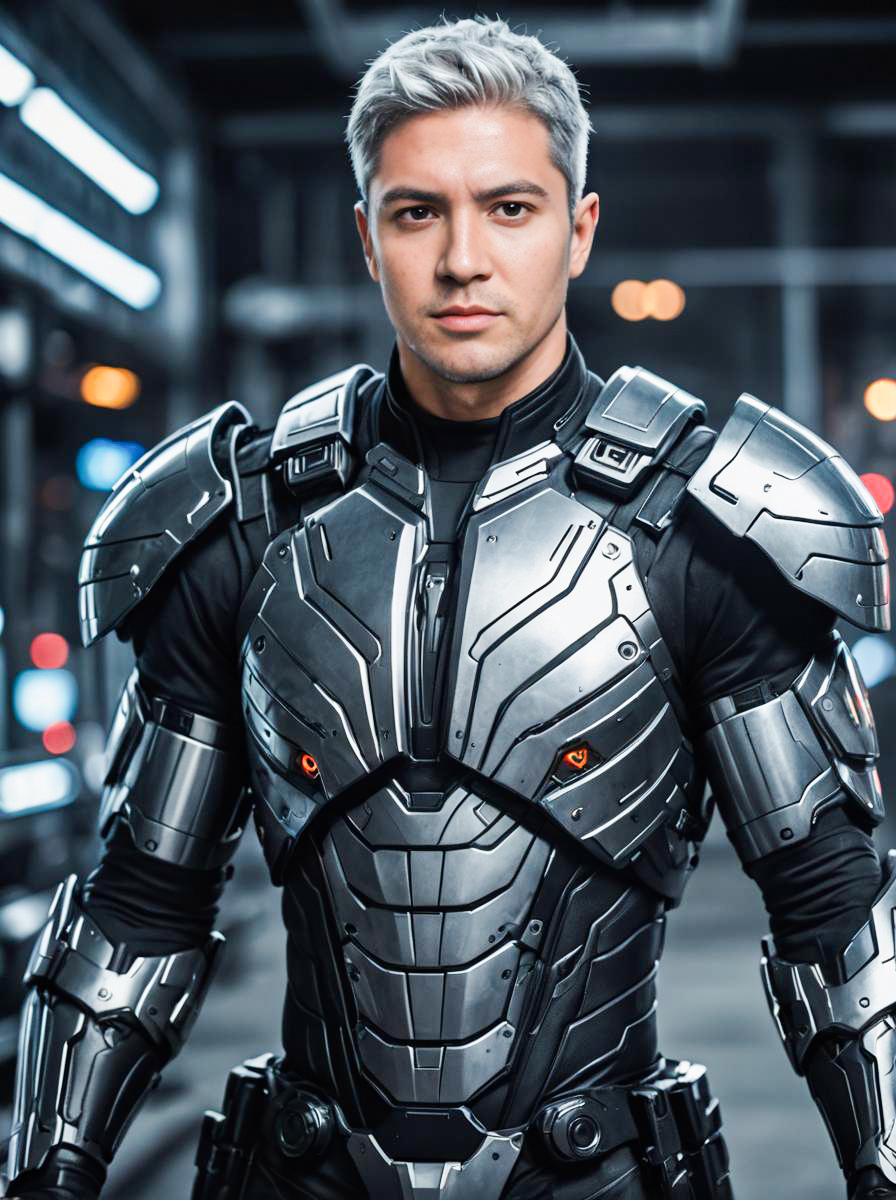 Man in Futuristic Armor