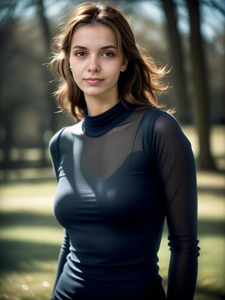 Elegant Young Woman in Nature