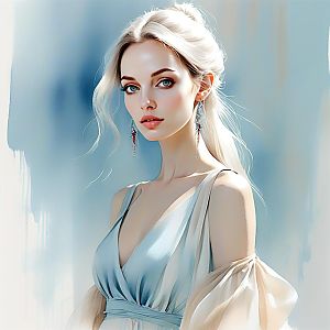 Portrait of a Young Woman with Blue Eyes