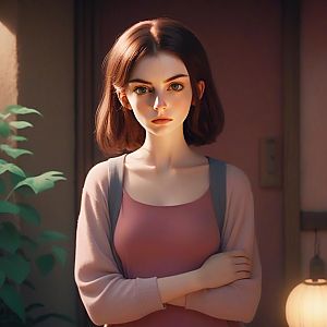 Portrait of a Young Woman Indoors