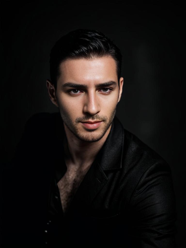 Confident Man Portrait in Dramatic Lighting