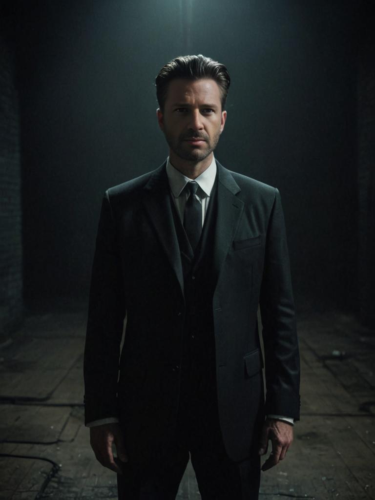 Confident Man in Dark Suit