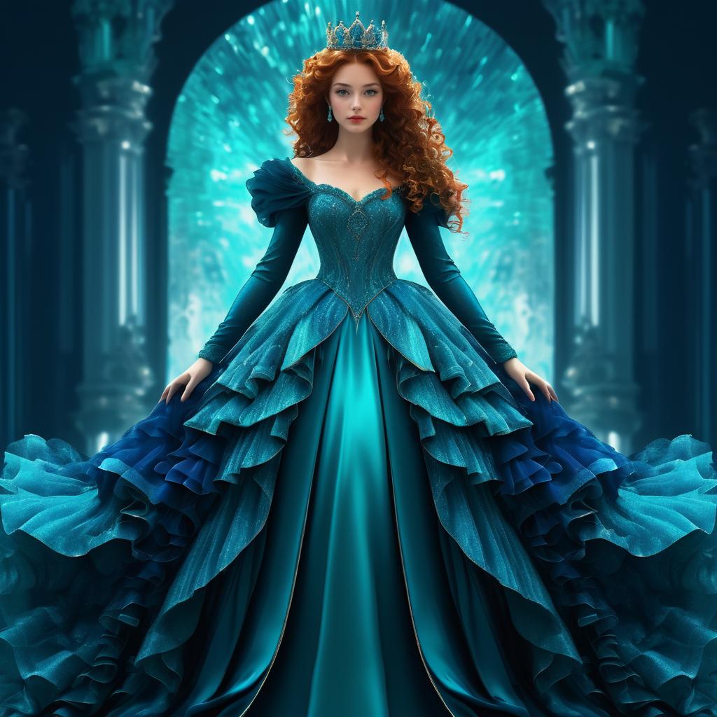 Regal Woman in Turquoise Gown