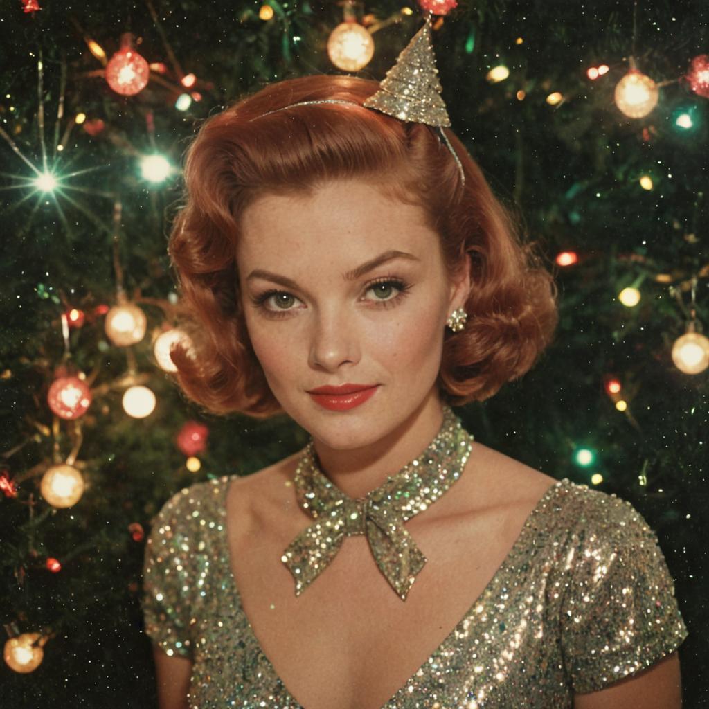 Glamorous Woman in Elegant Holiday Attire