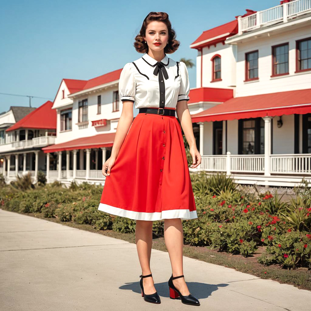 Vintage Woman in Retro Outfit